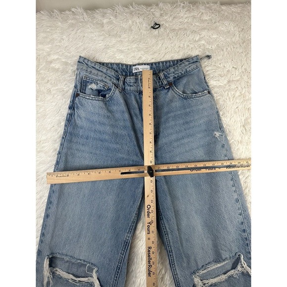 Zara Women's Jeans Denim Ripped Distressed‎ Size 8 Blue - Picture 8 of 12